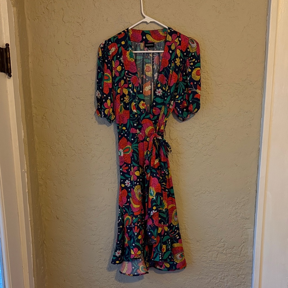 NWT Summersalt Wrap Dress with Bright Floral Print